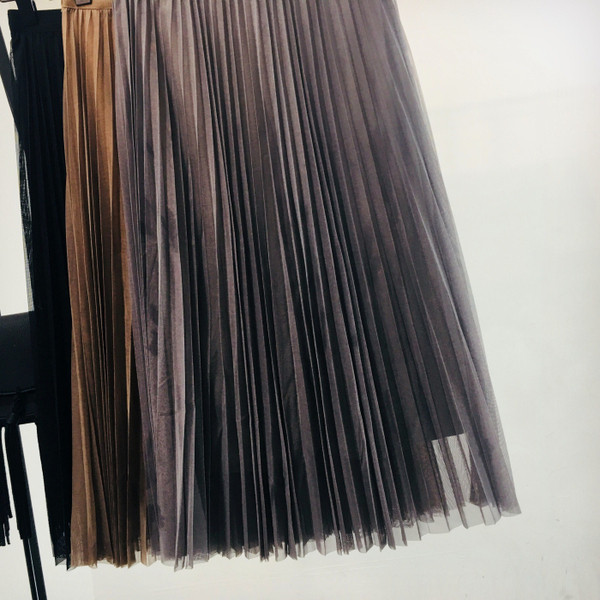 Modern női rakott szoknya magas derékkal