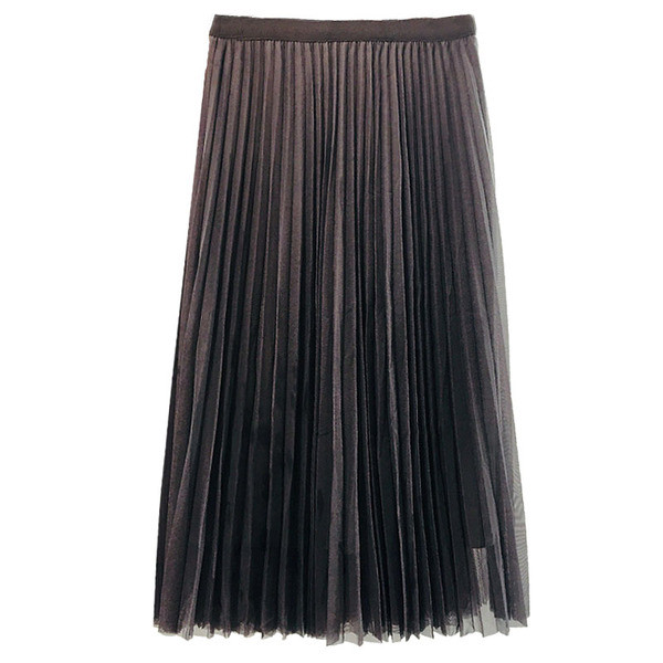 Modern női rakott szoknya magas derékkal