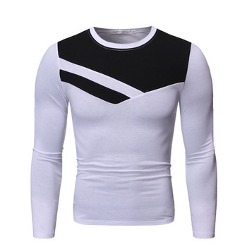Casual ανδρική μπλούζα  με μακριά μανίκια σε λευκό, μαύρο και γκρι χρώμα