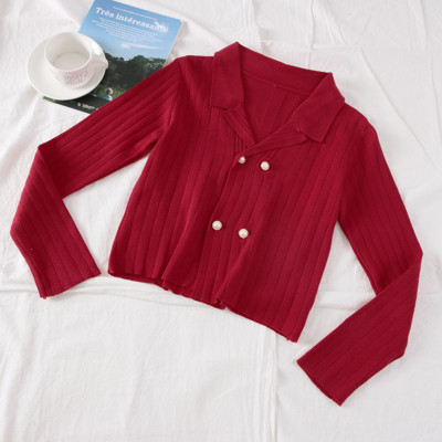 Pulover de dama model nou cu nasturi si decolteu spitz in negru, gri, rosu si bej