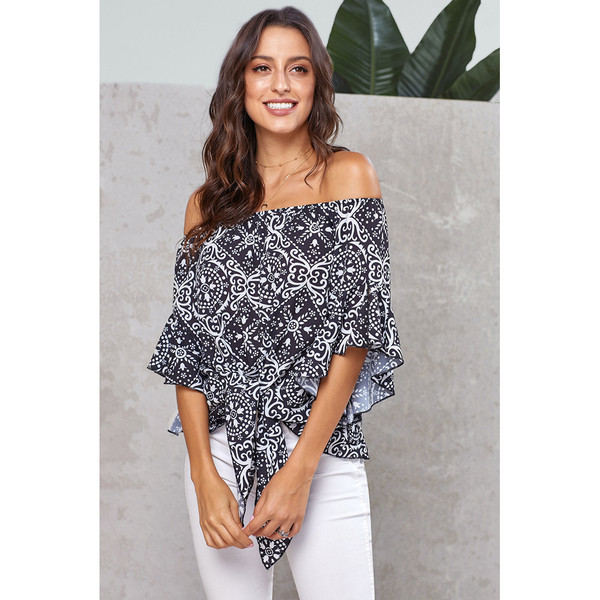 Alkalmi női blúz 3/4-es ujjal és megkötővel öt színben