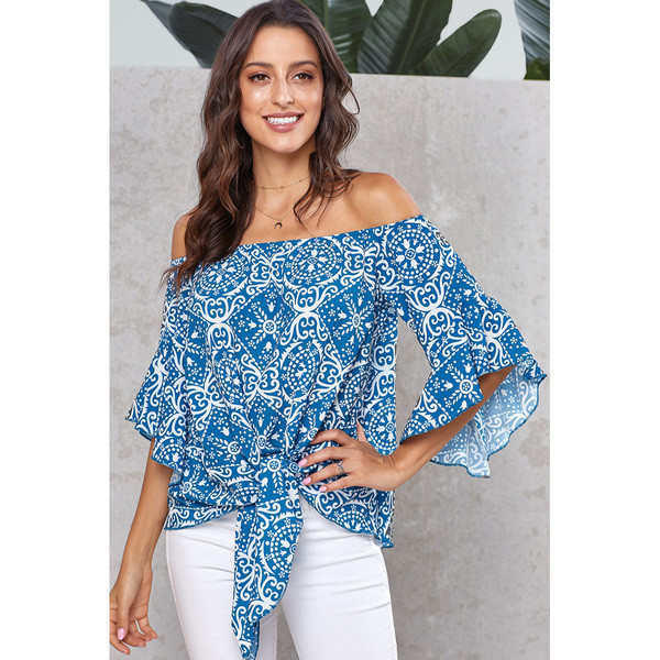 Alkalmi női blúz 3/4-es ujjal és megkötővel öt színben