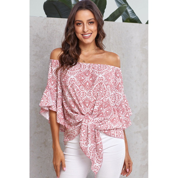 Alkalmi női blúz 3/4-es ujjal és megkötővel öt színben