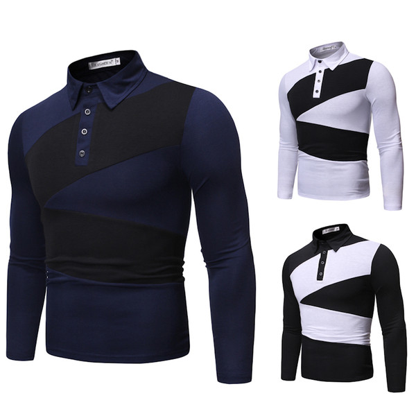 Ανδρική μπλούζα με κλασικό γιακά σε τρία χρώματα