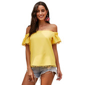 Casual Γυναικεία T-shirt σε κίτρινο, μπλε και μαύρο χρώμα