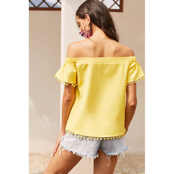 Casual Γυναικεία T-shirt σε κίτρινο, μπλε και μαύρο χρώμα