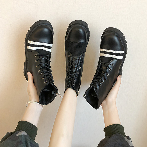 Καθημερινές γυναικείες μπότες σε μαύρο χρώμα από οικολογικό δέρμα