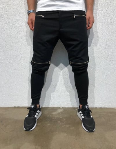 Pantaloni moderni pentru bărbați cu fermoar în patru culori
