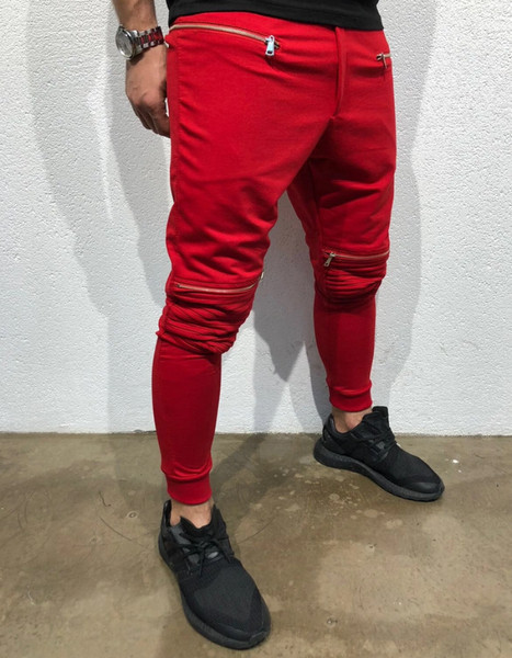 Pantaloni moderni pentru bărbați cu fermoar în patru culori