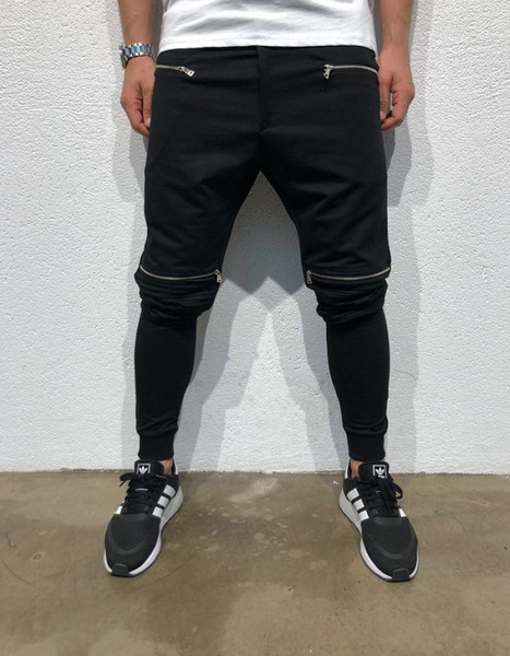 Pantaloni moderni pentru bărbați cu fermoar în patru culori