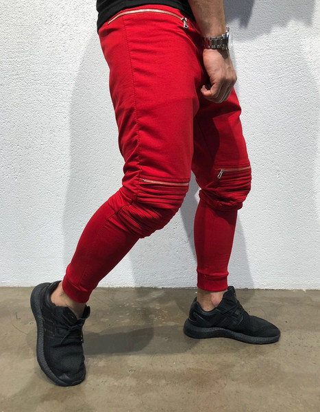 Pantaloni moderni pentru bărbați cu fermoar în patru culori