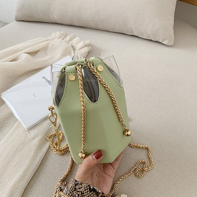 Alkalmi női táska fém elemekkel, sárga, fekete, zöld, kék és fehér színben