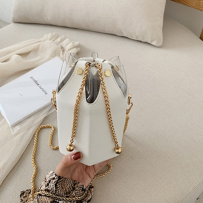 Alkalmi női táska fém elemekkel, sárga, fekete, zöld, kék és fehér színben