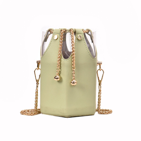 Alkalmi női táska fém elemekkel, sárga, fekete, zöld, kék és fehér színben