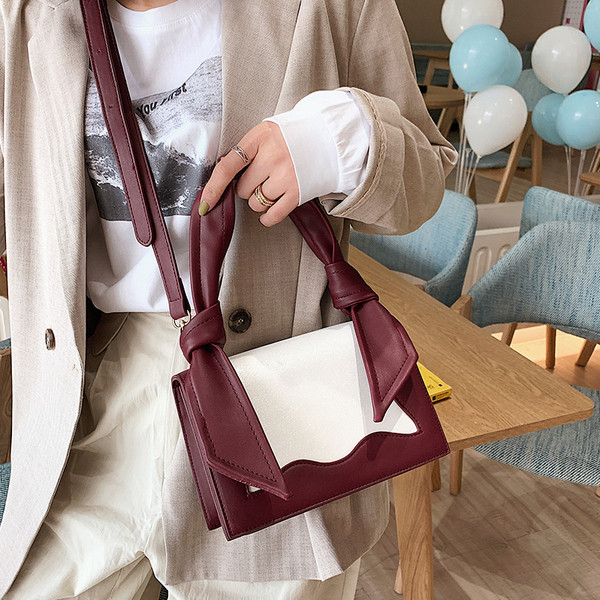 Geanta de dama eleganta cu manere scurte si lungi in rosu, negru, maro si roz