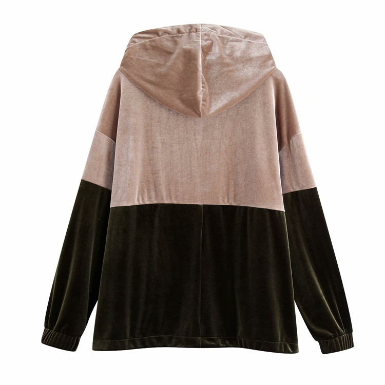 Hanorac sport-casual dama cu fermoar si cravate din catifea