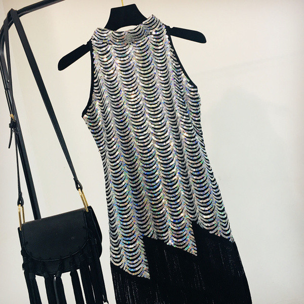 Rochie de dama eleganta model nou cu franjuri si decolteu O