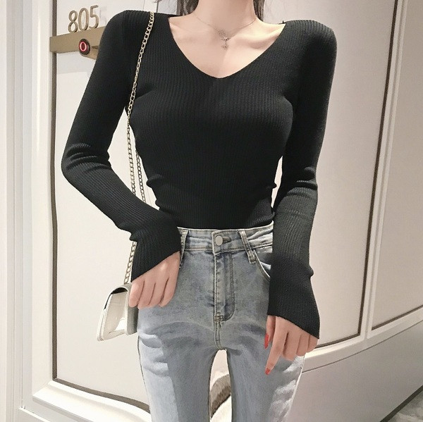 Γυναικεία μπλούζα V-neck Rips σε μπλε, πράσινο, μαύρο και πορτοκαλί χρώμα