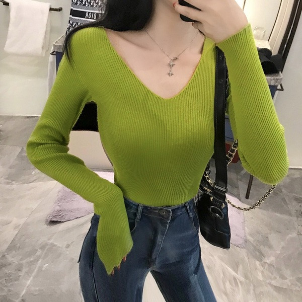 Γυναικεία μπλούζα V-neck Rips σε μπλε, πράσινο, μαύρο και πορτοκαλί χρώμα