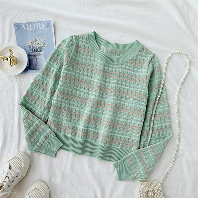 Casual Γυναικεία μπλούζα με οβάλ λαιμόκοψη σε μπλε, κίτρινο, μαύρο, πράσινο και ροζ χρώμα