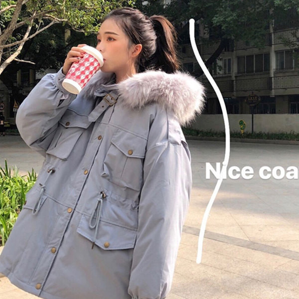 Γυναικείο μοντέρνο φαρδύ μπουφάν με κουκούλα σε δύο χρώματα