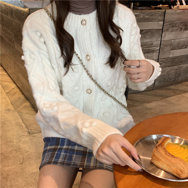 Γυναικεία κομψή ζακέτα σε δύο χρώματα μωβ και λευκό χρώμα