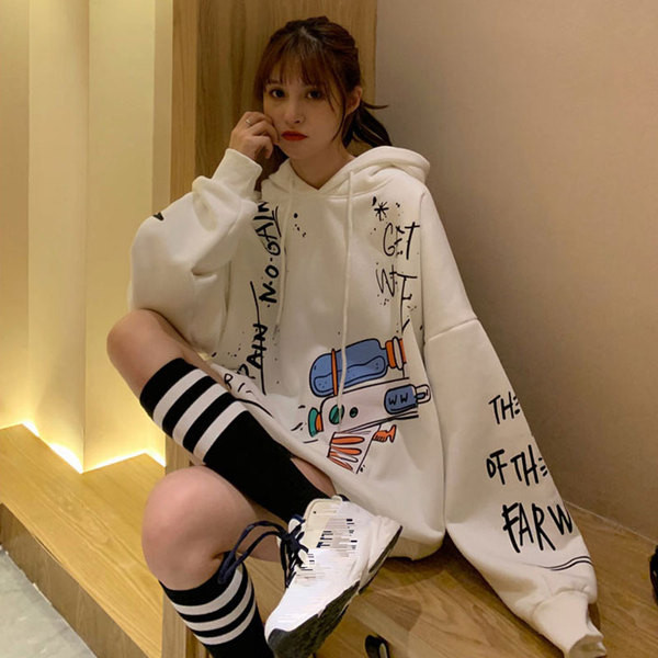 Damsik pulóver két színben hosszú, feliratos modell