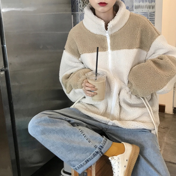 Γυναικείο μαλακό πουλόβερ φαρδιά μοτίβο με κορδόνια και τσέπες