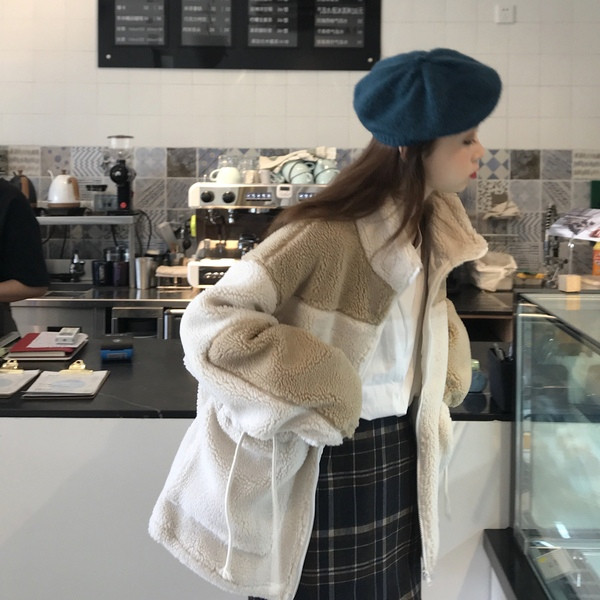 Γυναικείο μαλακό πουλόβερ φαρδιά μοτίβο με κορδόνια και τσέπες