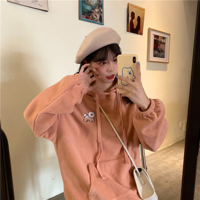 Hanorac zilnic de dama in doua culori cu aplicatie