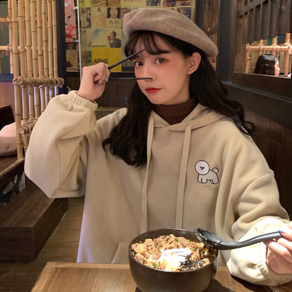 Hanorac zilnic de dama in doua culori cu aplicatie