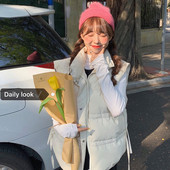 Alkalmi női mellény fehér és barna színben, magas gallérral