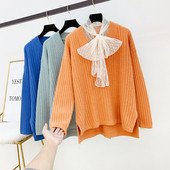 Μοντέρνο γυναικείο πουλόβερ γυναικών με κορδέλα σε διάφορα χρώματα