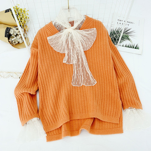 Μοντέρνο γυναικείο πουλόβερ γυναικών με κορδέλα σε διάφορα χρώματα