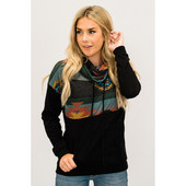 Napi női pulóver nyakkendővel és magas gallérral, három színben