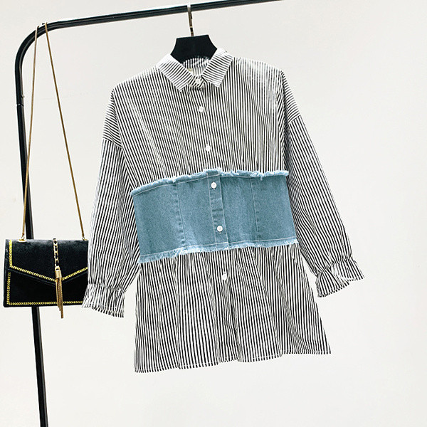 Új modell női alkalmi ing klasszikus gallérral fehér és fekete színben