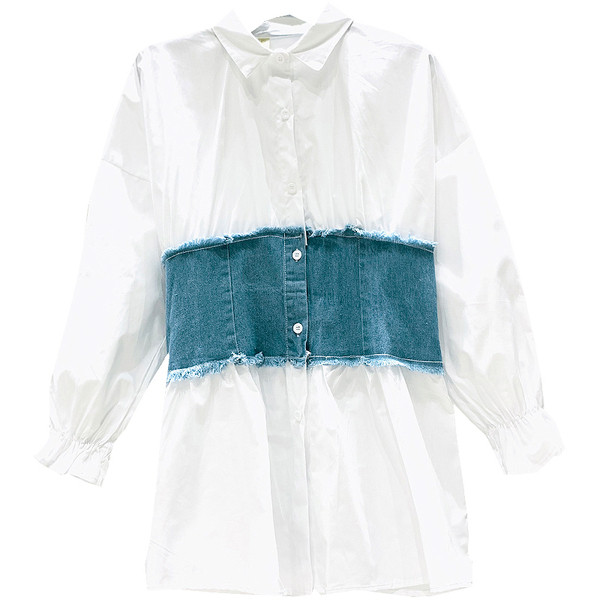 Új modell női alkalmi ing klasszikus gallérral fehér és fekete színben