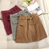 Fusta de dama moderna cu curea in trei culori