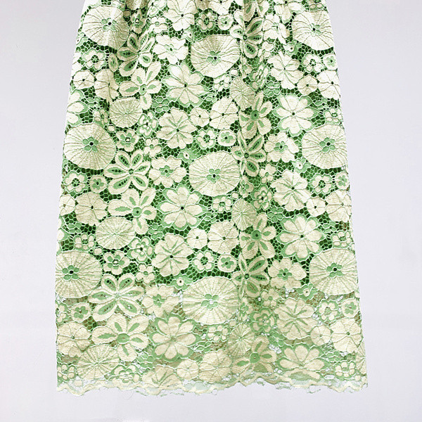 Fusta de dama cu talie elastica inalta in galben si verde