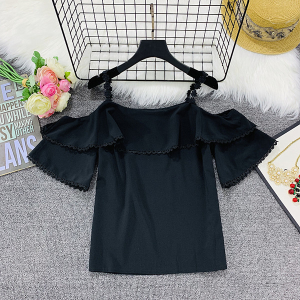 Maieu elegant pentru femei, cu umerii goi, în galben, roz și alb