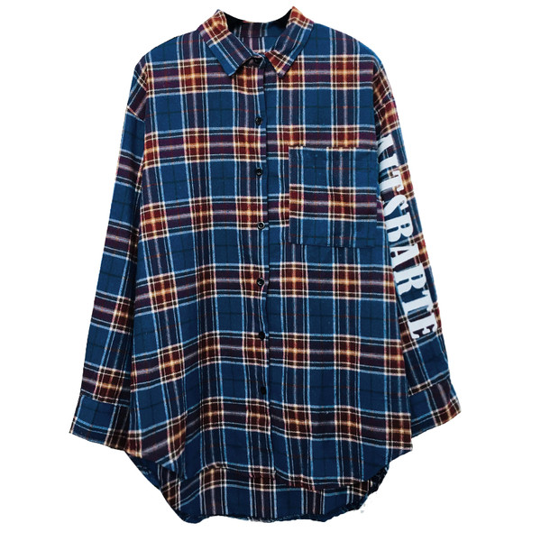 Camasa dama in carouri model lung in doua culori