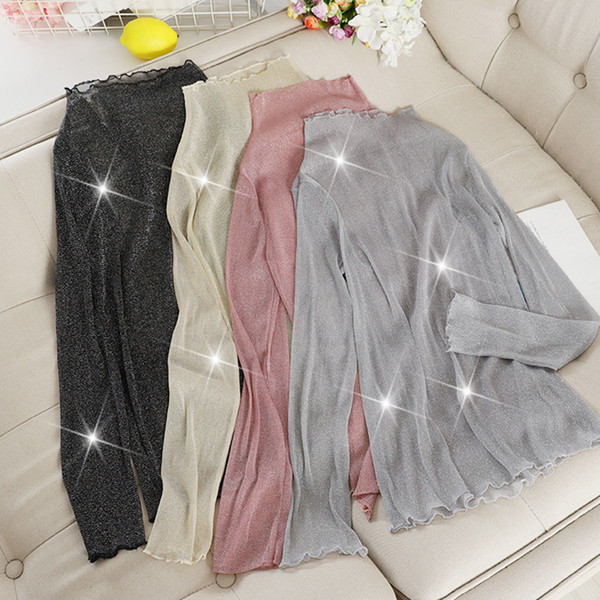 Μοντέρνα γυναικεία μπλούζα με κομψό αποτέλεσμα και μισό υψηλό γιακά