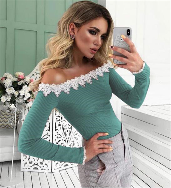 Γυναικεία casual μπλούζα με κεντήματα και μακρύ μανίκι σε γκρι, μπορντό, πράσινο και μπλε χρώμα