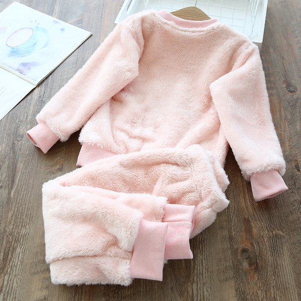 Modern gyerek szett lányoknak blúz + nadrág rózsaszín, kék és barna színben