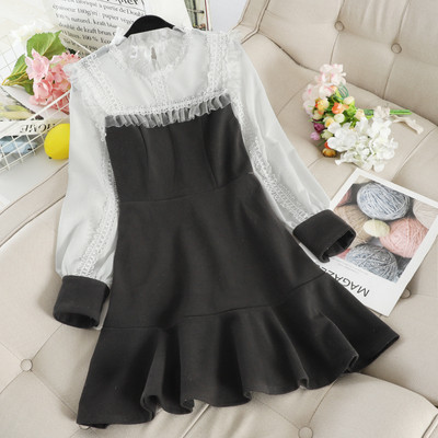 Rochie moderna de dama cu dantela in trei culori