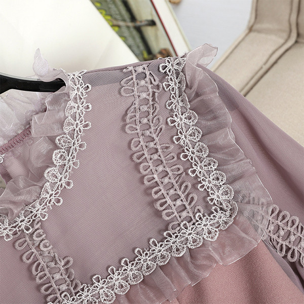 Rochie moderna de dama cu dantela in trei culori