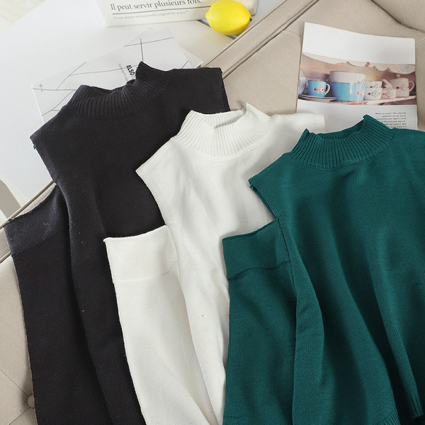 Csupasz vállú női pulóver több színben