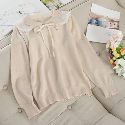 Γυναικείο πουλόβερ  με κολάρο σε διάφορα χρώματα