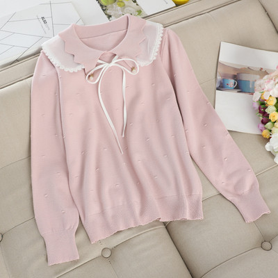 Γυναικείο πουλόβερ  με κολάρο σε διάφορα χρώματα