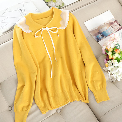 Γυναικείο πουλόβερ  με κολάρο σε διάφορα χρώματα